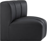 Arc Black Vegan Leather Curved Corner 101Black-CC Meridian Furniture