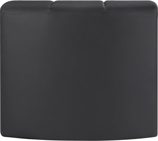 Arc Black Vegan Leather Curved Corner 101Black-CC Meridian Furniture