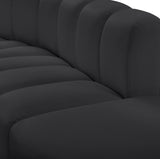 Arc Black Vegan Leather Curved Corner 101Black-CC Meridian Furniture