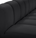 Arc Black Vegan Leather Curved Corner 101Black-CC Meridian Furniture