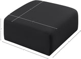 Arc Black Vegan Leather Ottoman 101Black-Ott Meridian Furniture