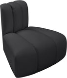 Arc Black Vegan Leather Reverse Corner 101Black-RC Meridian Furniture