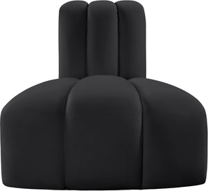 Arc Black Vegan Leather Reverse Corner 101Black-RC Meridian Furniture