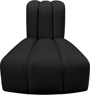 Arc Black Vegan Leather Reverse Corner 101Black-RC Meridian Furniture