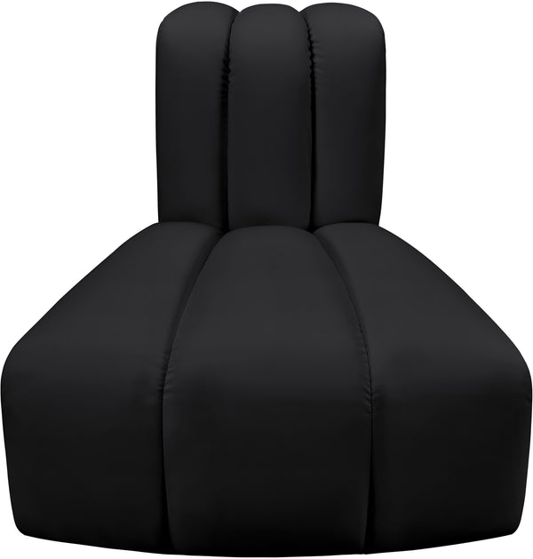 Arc Black Vegan Leather Reverse Corner 101Black-RC Meridian Furniture