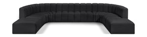 Arc Black Vegan Leather Modular Sofa 101Black-S10A Meridian Furniture