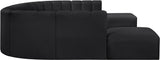 Arc Black Vegan Leather Modular Sofa 101Black-S10A Meridian Furniture