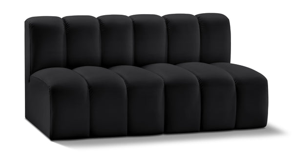 Arc Black Vegan Leather Modular Sofa 101Black-S2A Meridian Furniture