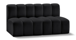 Arc Black Vegan Leather Modular Sofa 101Black-S2A Meridian Furniture