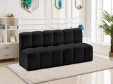 Arc Black Vegan Leather Modular Sofa 101Black-S2A Meridian Furniture