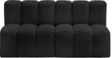 Arc Black Vegan Leather Modular Sofa 101Black-S2A Meridian Furniture