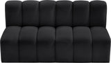 Arc Black Vegan Leather Modular Sofa 101Black-S2A Meridian Furniture