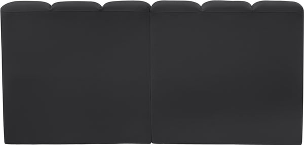 Arc Black Vegan Leather Modular Sofa 101Black-S2A Meridian Furniture