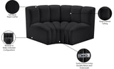 Arc Black Vegan Leather Modular Sofa 101Black-S2B Meridian Furniture