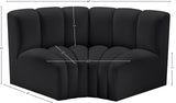 Arc Black Vegan Leather Modular Sofa 101Black-S2B Meridian Furniture