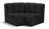 Arc Black Vegan Leather Modular Sofa 101Black-S2B Meridian Furniture