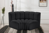 Arc Black Vegan Leather Modular Sofa 101Black-S2B Meridian Furniture