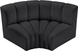 Arc Black Vegan Leather Modular Sofa 101Black-S2B Meridian Furniture