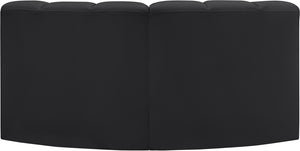 Arc Black Vegan Leather Modular Sofa 101Black-S2B Meridian Furniture