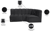 Arc Black Vegan Leather Modular Sofa 101Black-S3A Meridian Furniture