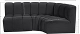 Arc Black Vegan Leather Modular Sofa 101Black-S3A Meridian Furniture