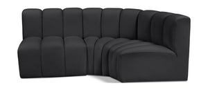 Arc Black Vegan Leather Modular Sofa 101Black-S3A Meridian Furniture