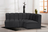 Arc Black Vegan Leather Modular Sofa 101Black-S3A Meridian Furniture