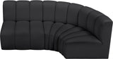 Arc Black Vegan Leather Modular Sofa 101Black-S3A Meridian Furniture