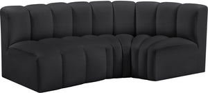 Arc Black Vegan Leather Modular Sofa 101Black-S3A Meridian Furniture