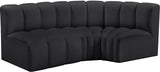 Arc Black Vegan Leather Modular Sofa 101Black-S3A Meridian Furniture