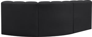 Arc Black Vegan Leather Modular Sofa 101Black-S3A Meridian Furniture
