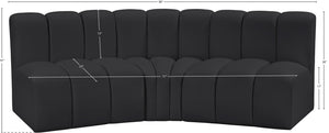 Arc Black Vegan Leather Modular Sofa 101Black-S3B Meridian Furniture