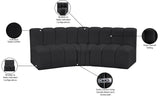 Arc Black Vegan Leather Modular Sofa 101Black-S3B Meridian Furniture