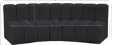 Arc Black Vegan Leather Modular Sofa 101Black-S3B Meridian Furniture