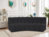 Arc Black Vegan Leather Modular Sofa 101Black-S3B Meridian Furniture