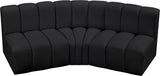 Arc Black Vegan Leather Modular Sofa 101Black-S3B Meridian Furniture