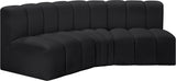 Arc Black Vegan Leather Modular Sofa 101Black-S3B Meridian Furniture