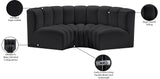 Arc Black Vegan Leather Modular Sofa 101Black-S3C Meridian Furniture