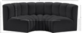 Arc Black Vegan Leather Modular Sofa 101Black-S3C Meridian Furniture