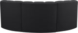 Arc Black Vegan Leather Modular Sofa 101Black-S3C Meridian Furniture