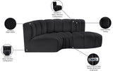 Arc Black Vegan Leather Modular Sofa 101Black-S3D Meridian Furniture