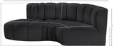 Arc Black Vegan Leather Modular Sofa 101Black-S3D Meridian Furniture