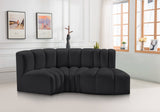 Arc Black Vegan Leather Modular Sofa 101Black-S3D Meridian Furniture