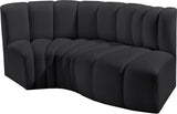 Arc Black Vegan Leather Modular Sofa 101Black-S3D Meridian Furniture