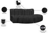 Arc Black Vegan Leather Modular Sofa 101Black-S3E Meridian Furniture