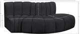 Arc Black Vegan Leather Modular Sofa 101Black-S3E Meridian Furniture