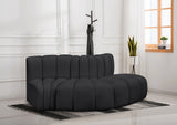 Arc Black Vegan Leather Modular Sofa 101Black-S3E Meridian Furniture