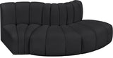 Arc Black Vegan Leather Modular Sofa 101Black-S3E Meridian Furniture