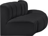 Arc Black Vegan Leather Modular Sofa 101Black-S3E Meridian Furniture