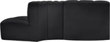 Arc Black Vegan Leather Modular Sofa 101Black-S3E Meridian Furniture